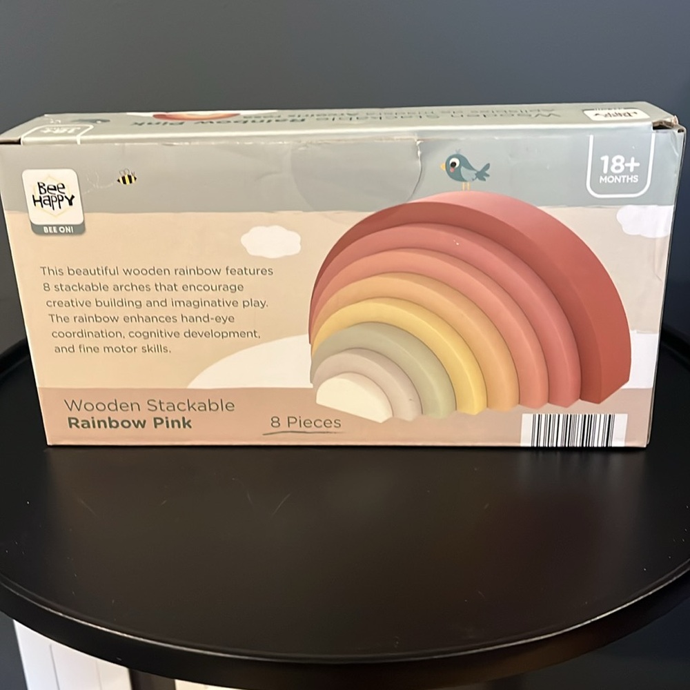 Montessori Play Wooden Stackable Rainbow Toy - Picture 3 of 5